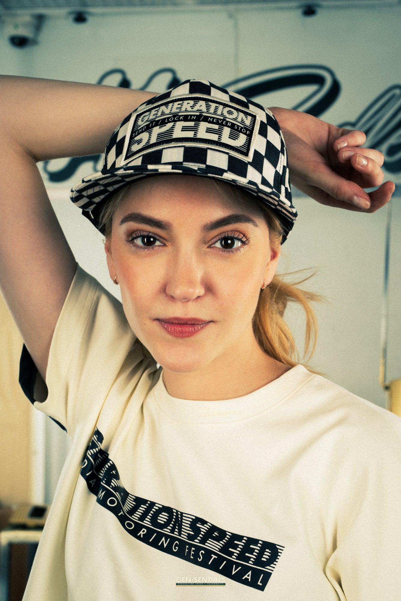 Generation Speed // Classic 5-Panel Flat Peak – Checkered Black
