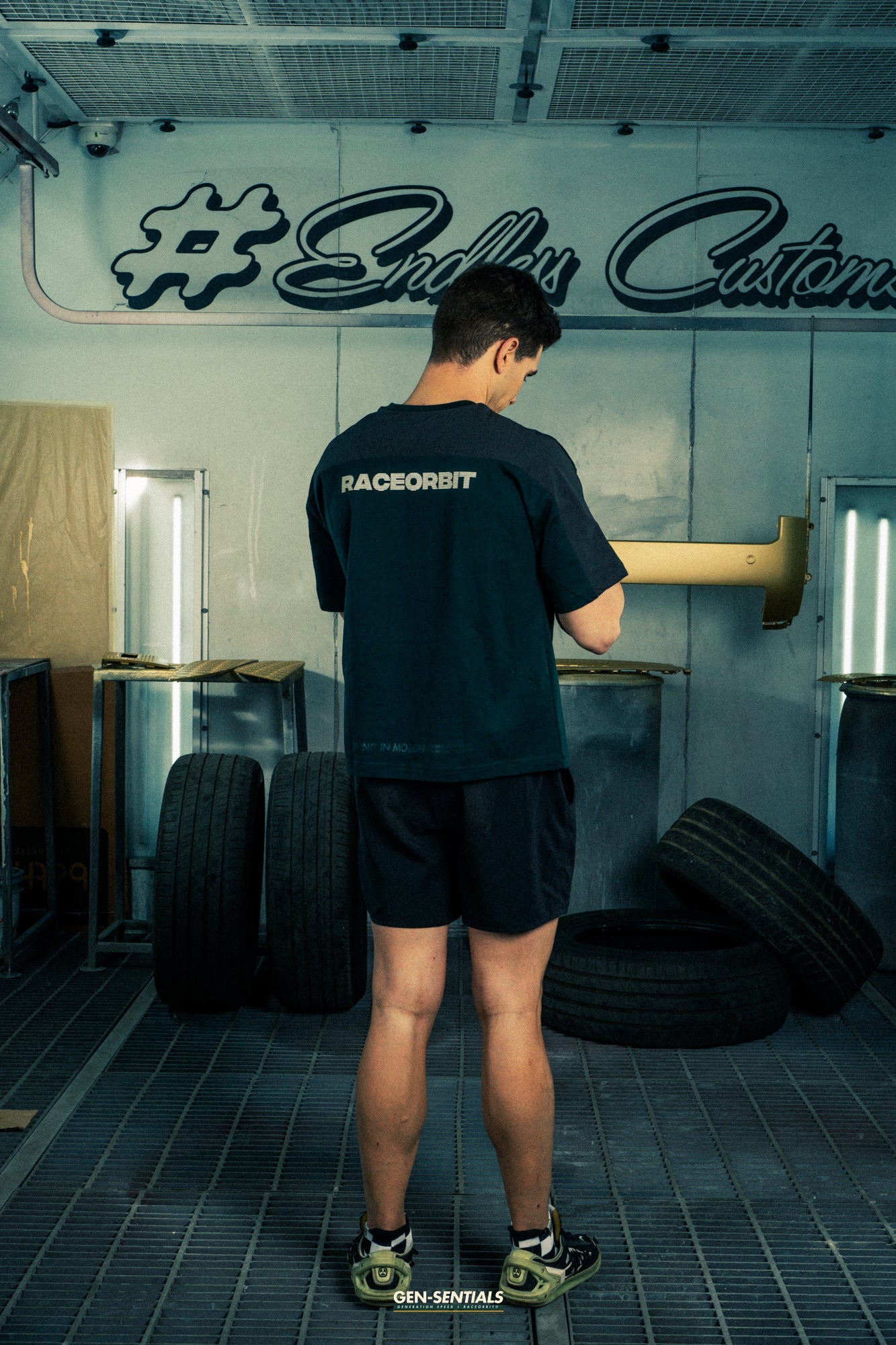 Generation Speed // Men’s Tech Tee – Performance Fit (B.Green & Off-White)
