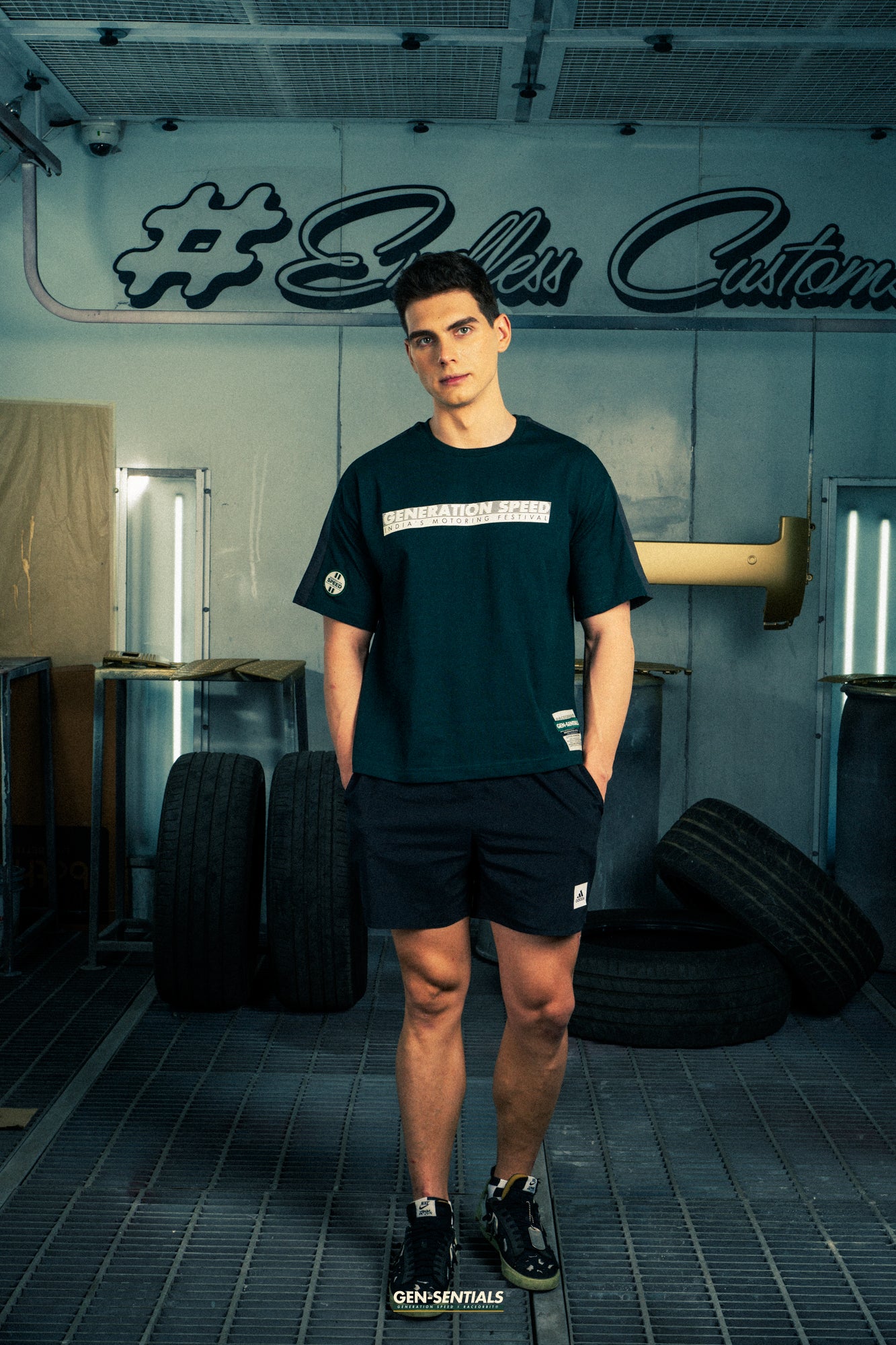 Generation Speed // Men’s Tech Tee – Performance Fit (B.Green & Off-White)