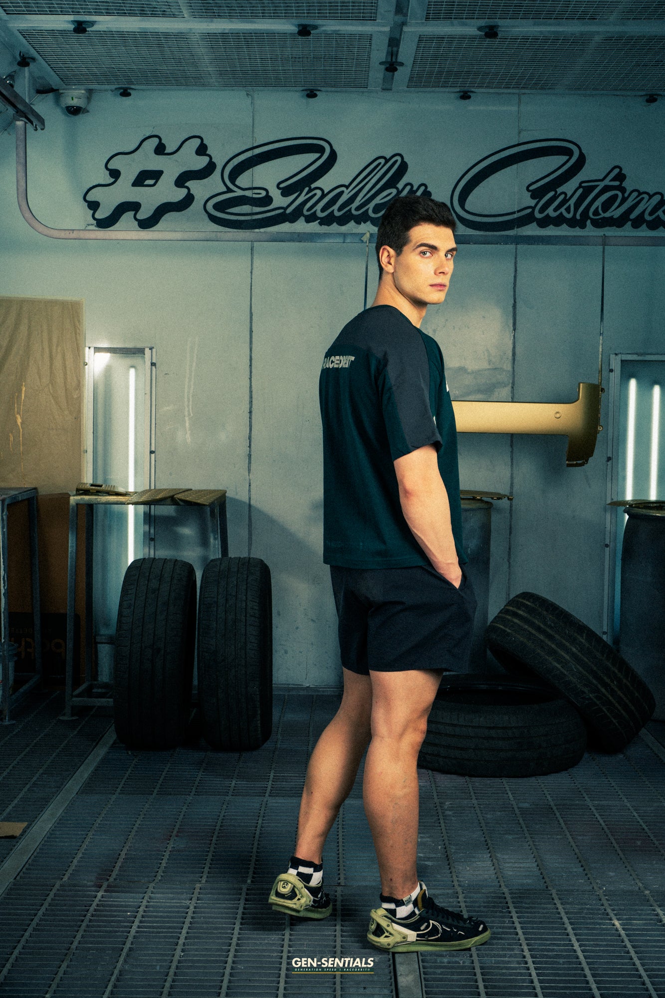 Generation Speed // Men’s Tech Tee – Performance Fit (B.Green & Off-White)