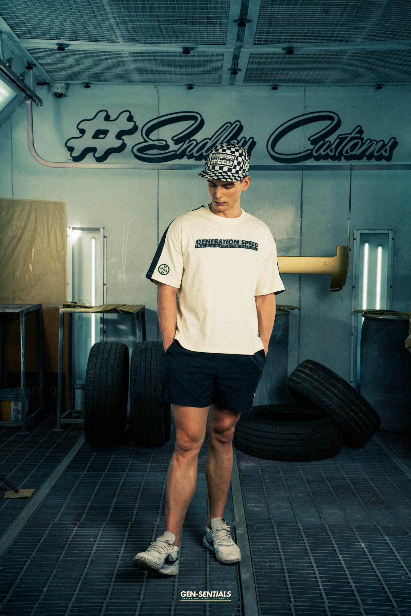 Generation Speed // Men’s Tech Tee – Performance Fit (B.Green & Off-White)