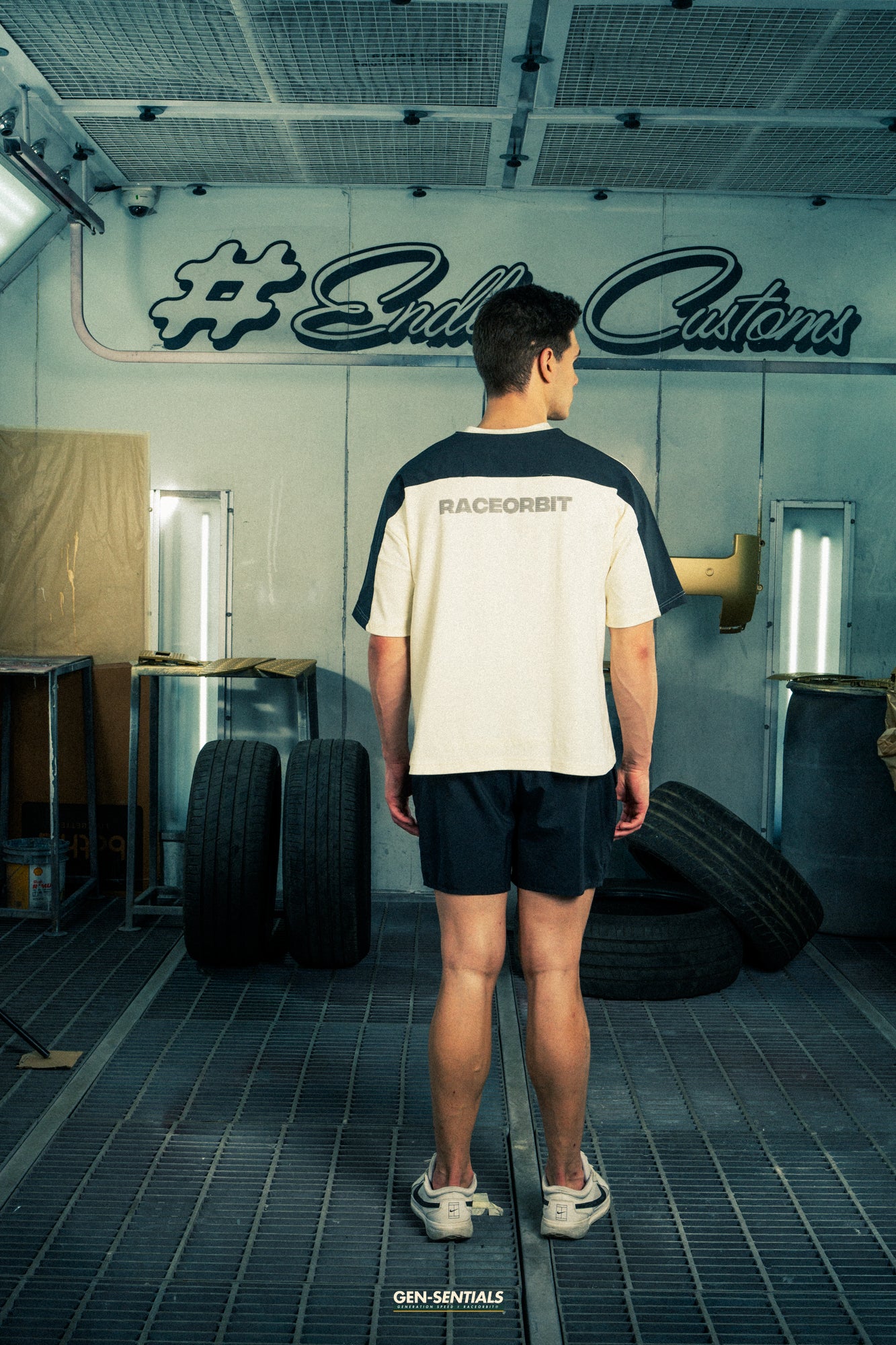 Generation Speed // Men’s Tech Tee – Performance Fit (B.Green & Off-White)