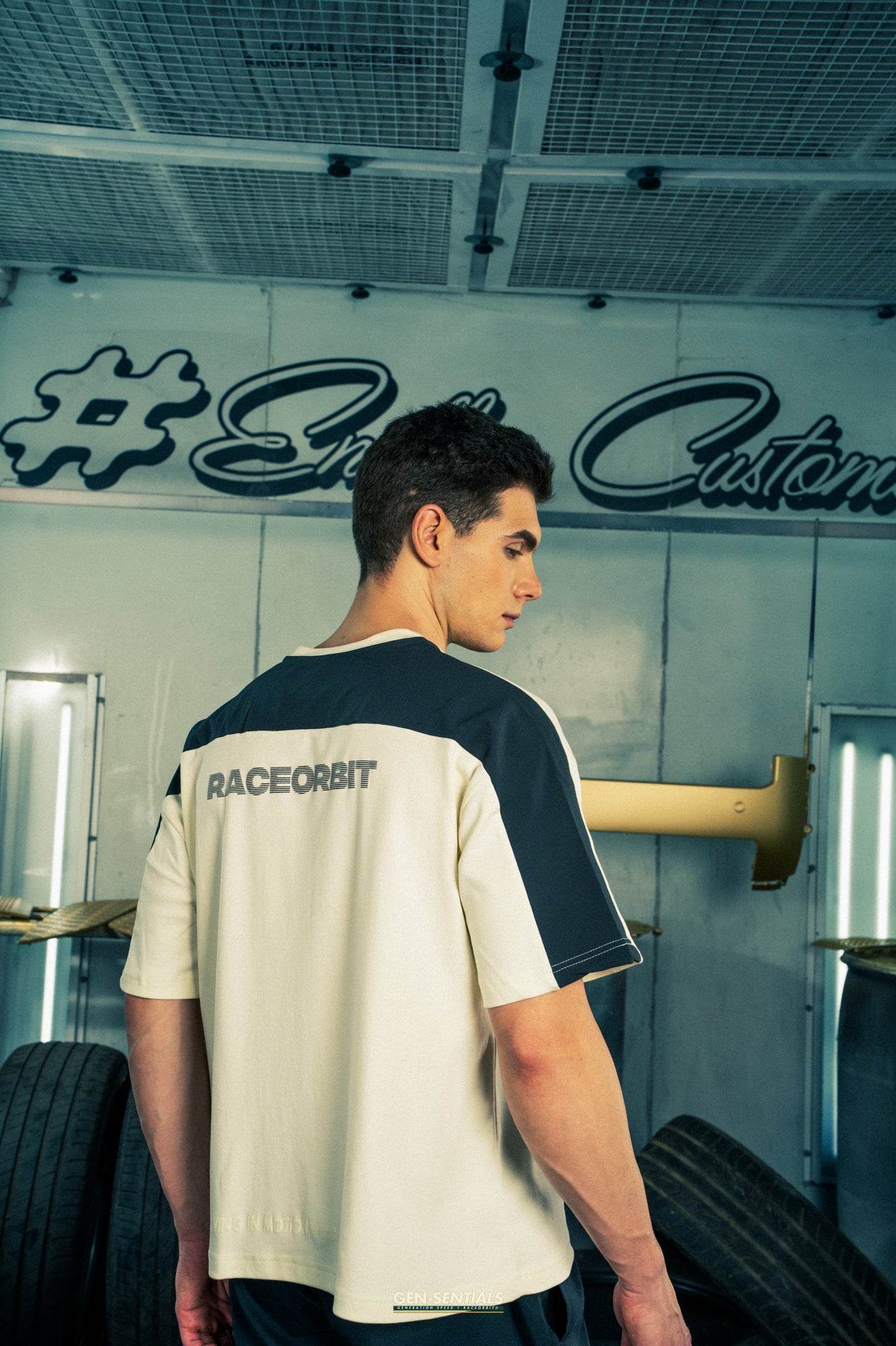 Generation Speed // Men’s Tech Tee – Performance Fit (B.Green & Off-White)