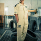 Generation Speed // Half-Sleeve Jumpsuit – Utility Edition (Black & Off-White)