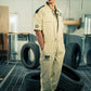 Generation Speed // Half-Sleeve Jumpsuit – Utility Edition (Black & Off-White)