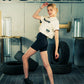Generation Speed // Women’s Cropped Tech Tee – Boxy Fit (Green & Off-White)