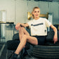 Generation Speed // Women’s Cropped Tech Tee – Boxy Fit (Green & Off-White)