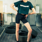 Generation Speed // Women’s Cropped Tech Tee – Boxy Fit (Green & Off-White)