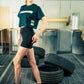 Generation Speed // Women’s Cropped Tech Tee – Boxy Fit (Green & Off-White)