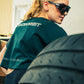 Generation Speed // Women’s Cropped Tech Tee – Boxy Fit (Green & Off-White)