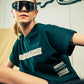 Generation Speed // Women’s Cropped Tech Tee – Boxy Fit (Green & Off-White)