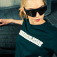 Generation Speed // Women’s Cropped Tech Tee – Boxy Fit (Green & Off-White)