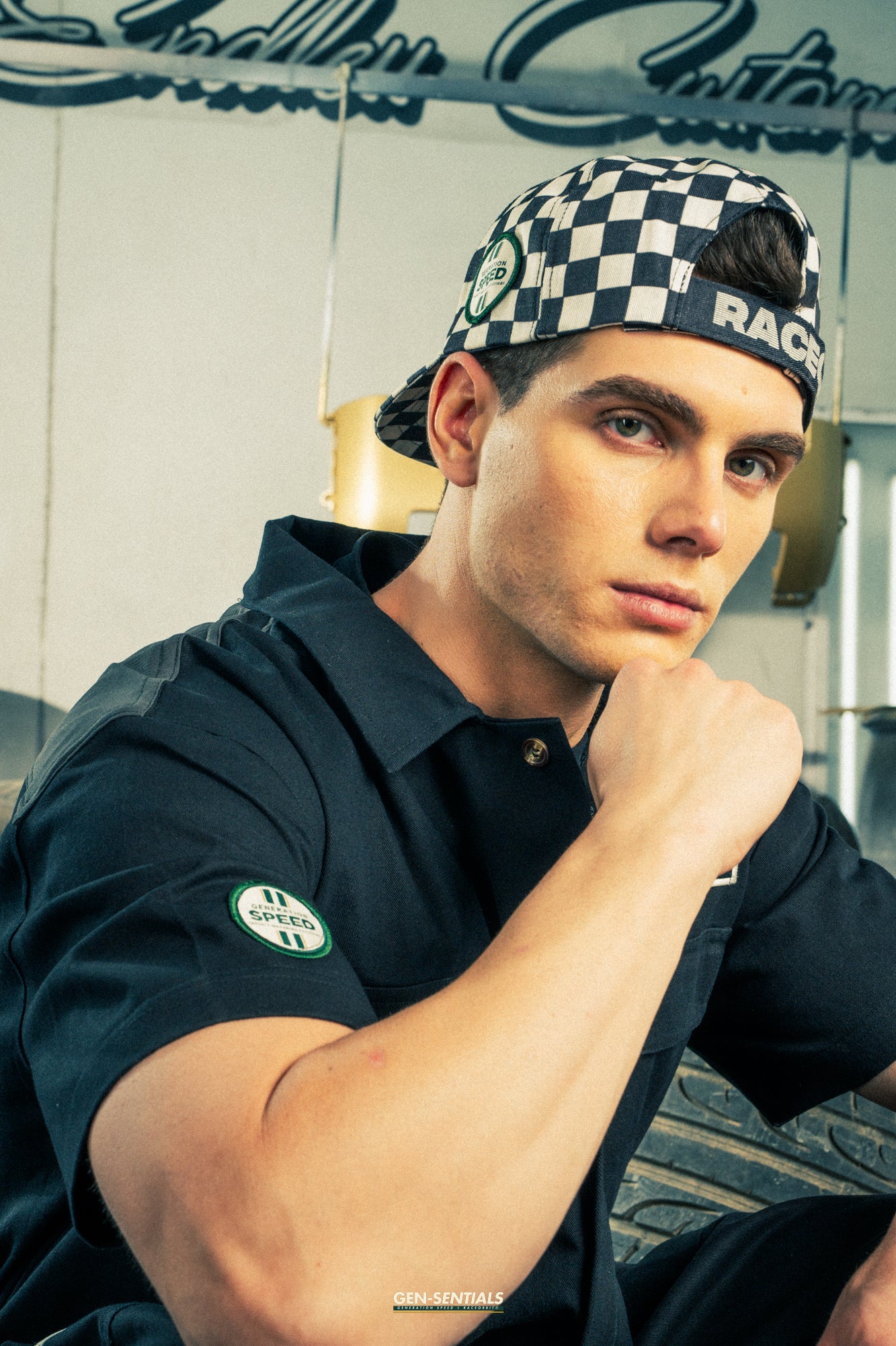 Generation Speed // Half-Sleeve Jumpsuit – Utility Edition (Black & Off-White)