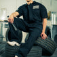 Generation Speed // Half-Sleeve Jumpsuit – Utility Edition (Black & Off-White)
