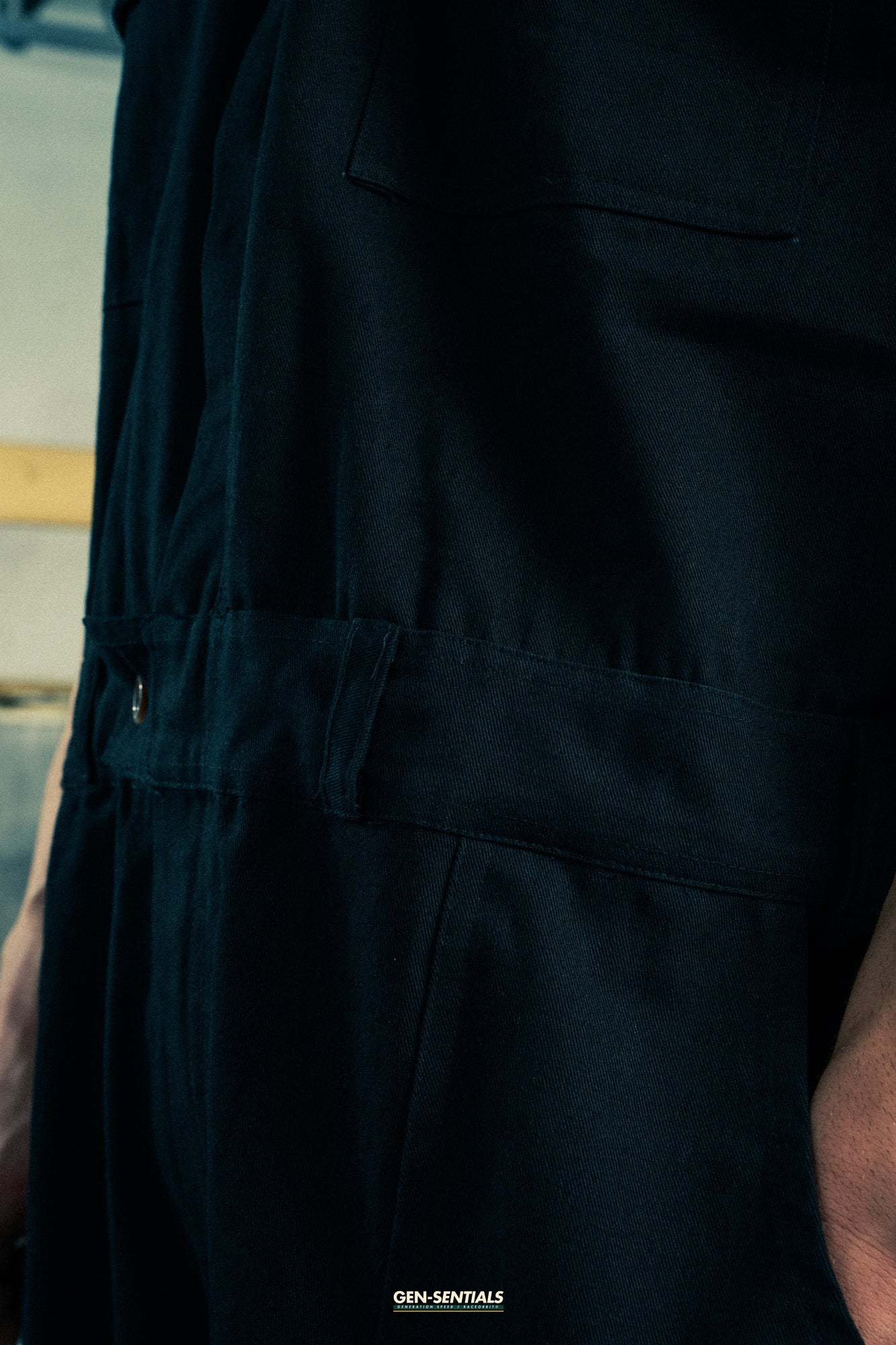 Generation Speed // Half-Sleeve Jumpsuit – Utility Edition (Black & Off-White)