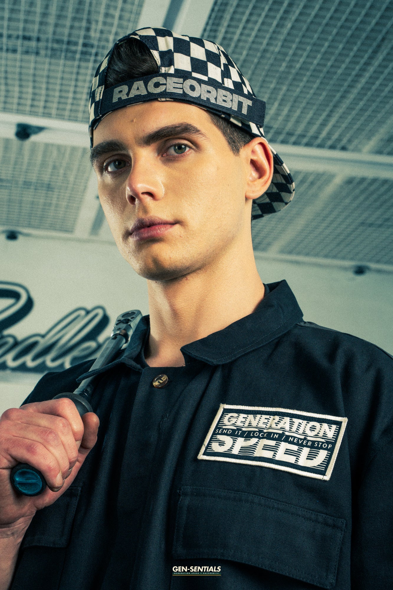 Generation Speed // Half-Sleeve Jumpsuit – Utility Edition (Black & Off-White)