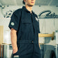 Generation Speed // Half-Sleeve Jumpsuit – Utility Edition (Black & Off-White)