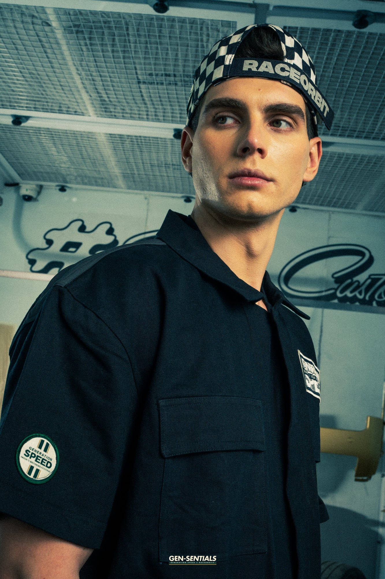 Generation Speed // Half-Sleeve Jumpsuit – Utility Edition (Black & Off-White)