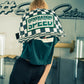 Generation Speed // Classic 5-Panel Flat Peak – Checkered Green