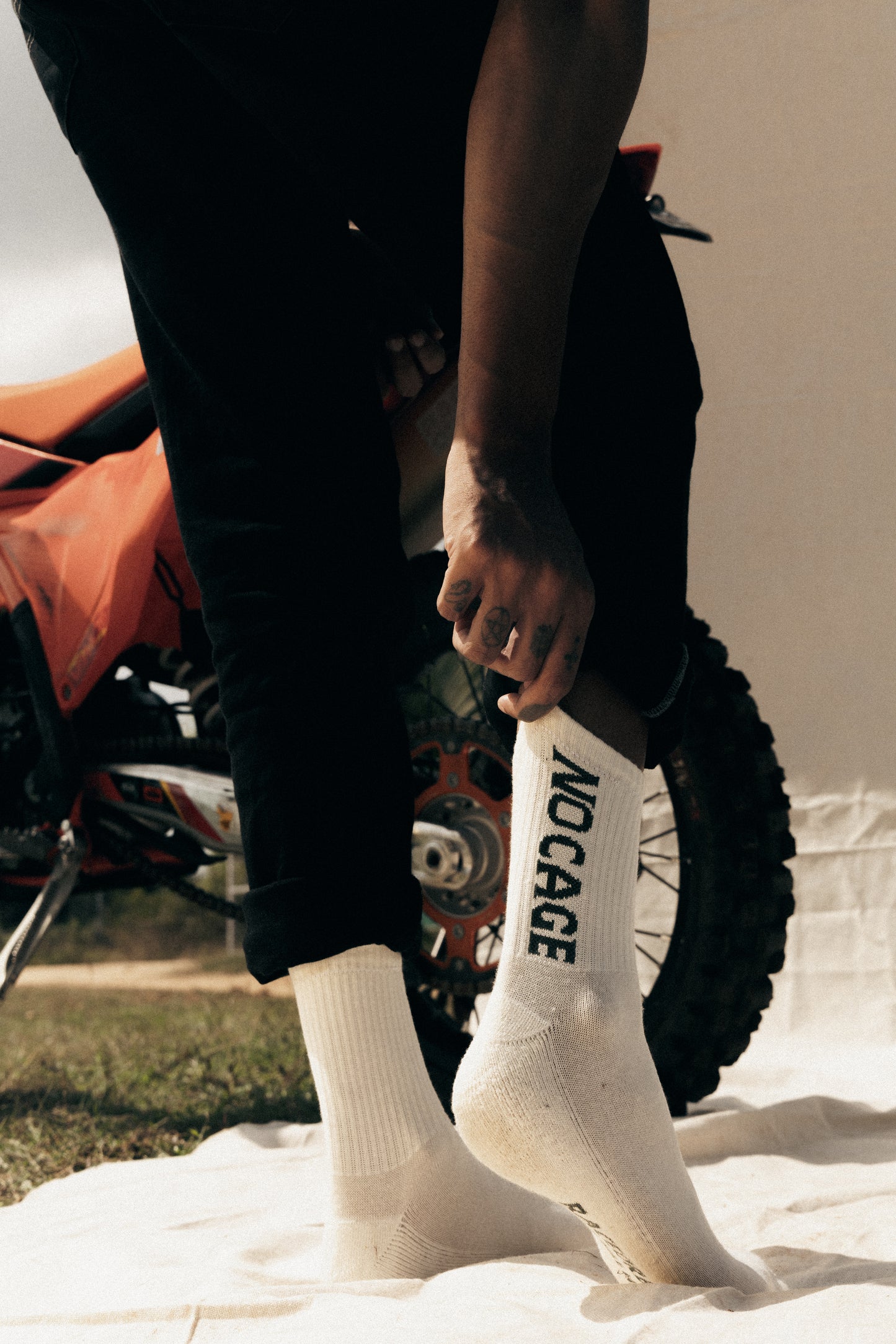 GoodTimes Only Bamboo Socks - Beige - NO CAGE & NO HATE